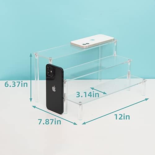 2Pack Clear Acrylic Display Riser 3 Cupcake Stand Display para decoração e organizador