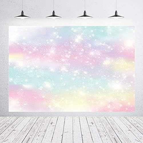 Caso -cenário de aniversário do unicórnio para meninas Rainbow Photography Background Baby Churcha de 1º aniversário Decorações de festas Banner de mesa de bolo 5x3ft