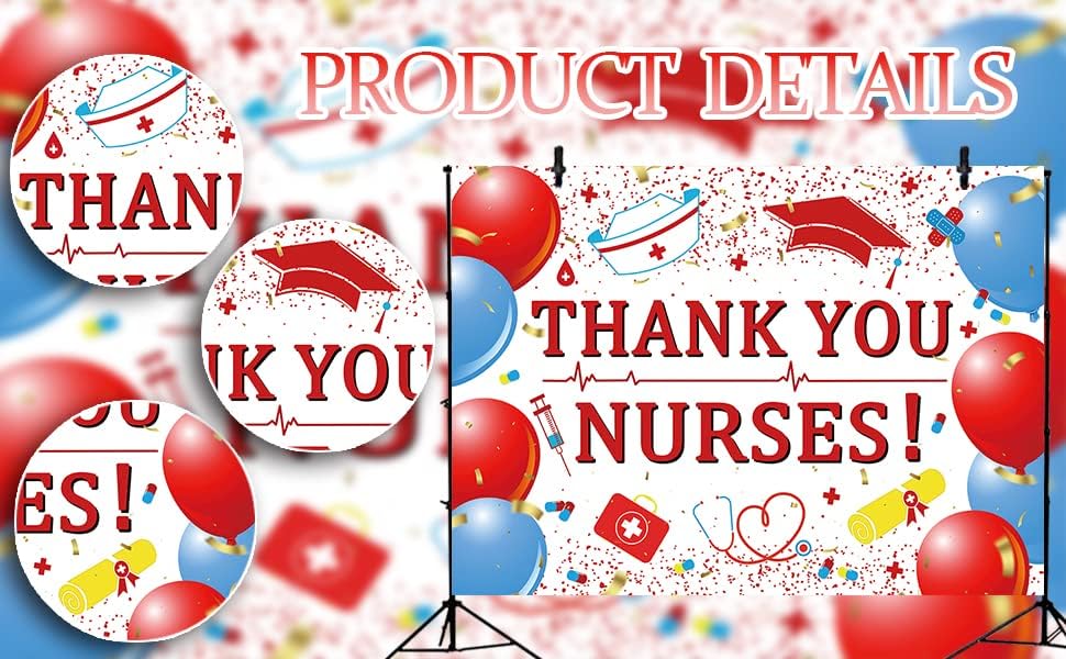 Obrigado enfermeiros cenário vermelho azul baloon enfermeiro festas de fundo nacional Semana da semana