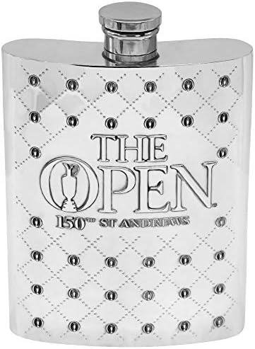 O 150º Frasco Open de Hip de estanho do St Andrews - Oficialmente licenciado 6 onças Frasco de quadril de licor por inglês Companhia