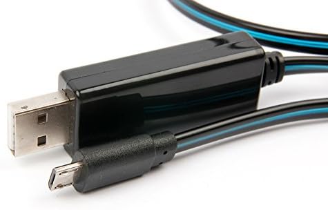 Duragadget Blue Plashing LED Micro USB Sync Cable - Compatível com os controladores PlayStation 4/PS4