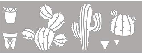 Estêncil Créativo de Grana 15 x 40 cm - Cactus