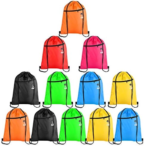 Kuuqa 12pcs Sacos de cordão com zíper Backpack Backpack Backping Bulk