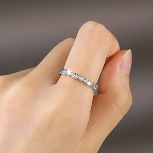 2023 New Floating Diamond Weaking Banding Diamonds For Women Geométrico Ring Ring para Mulheres Tamanho 5 10 Anel de