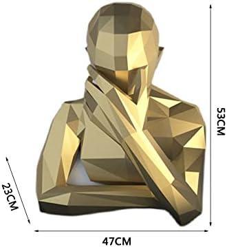 Pessoa pensativa decoração de parede criativa Modelo de papel 3D Troféu de papel artesanal escultura de papel de papel geométrica de origami geométrica