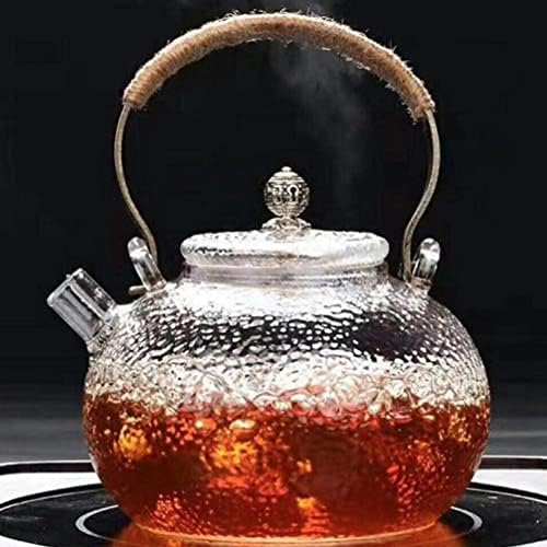 Zerodeko Camping Kettle Chinese Tea Conjunto de chá de vidro Tule de chá solto Pote de vidro com alça Pote- Over Cheve Tave Pot Chalttle