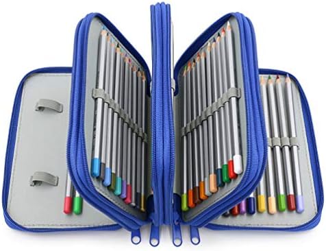 Suprimentos escolares da Escola Nuobesty Supplies Escola 72 Caixa de lápis de slots, Bolsa de lápis de grande capacidade Bolsa Multi-camada Caixa de lápis com alça para papelaria escolar bolsa de lápis de viagens de escritório