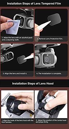 IEAGO RC Kit de protetor de lente Air 2s: Capa de protetor Gimbal Evite Lente Lente Glare + Câmera Lens Protetor de Polícia Capuz