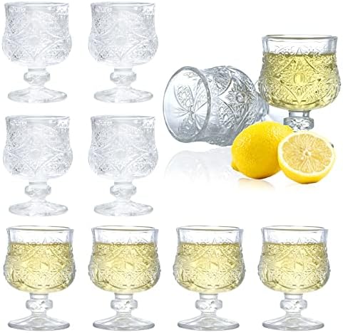 Óculos cordiais de Soopiiso, 1,7 onças/50ml, copos de tiro de 8, copos de tiro com copos de caule/tequila/copos de xerez