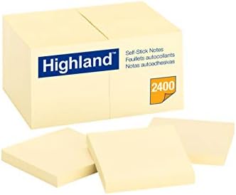 Highland Sticky Notes, 3 x 3 polegadas, amarelo, 24 pacote