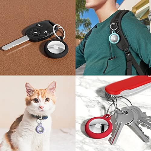 OakxCo para Airtag Keychain Silicone, Airtag Solder com anel -chave, tags de ar acessórios fofos para crianças, bagagem,