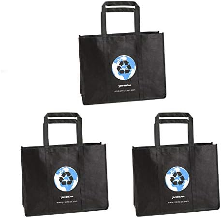 Mercearia reutilizável Compras de sacolas pesadas com alças reforçadas em preto pela Accizion