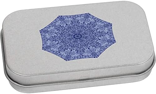 Azeeda 'Blue Floral Rabbit Motif' Metal Articled Stationery Tin / Storage Box