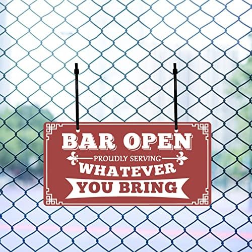 Barra aberta do bar para bar pendurado na placa Open servir orgulhosamente por tudo o que você traga decoração de café caver