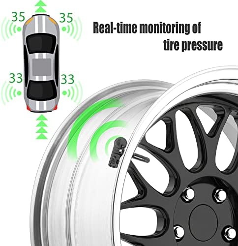 Sensor Liantinxu TPMS, sensor de monitoramento de pressão dos pneus de 433MHz compatível com a cidade e o país C/V Charger Durango Grnad Cherokee Wrangler Journey 56029398aa, 56029398ab, 68142397aa, 68241067AA
