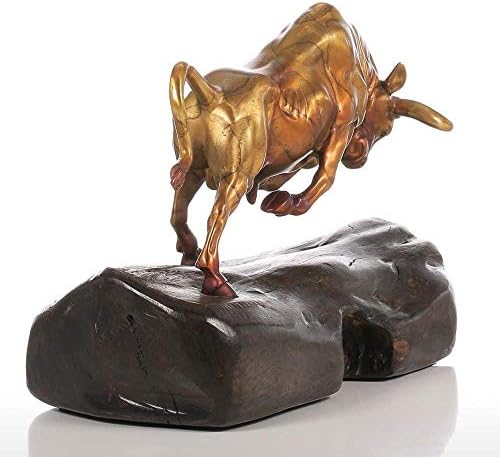 Estátuas para decoração de casa, Creative Copper Figure Partemea de gado imparável Personalidade Animais exclusivos formam