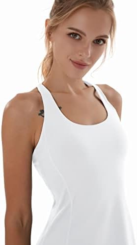 Vestido de tênis para mulheres vestido de treino com sutiã embutido e shorts bolsos de vestido atlético para vestidos de golfe de exercício