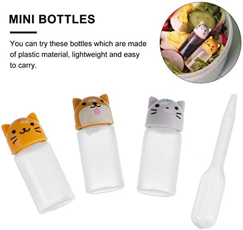 Luxshiny 1 set Honey Recipientes reutilizáveis ​​Os condimentos de loção de caixa espremem um mini -gato recarregável de animal sortido de gato cosmético Bento.