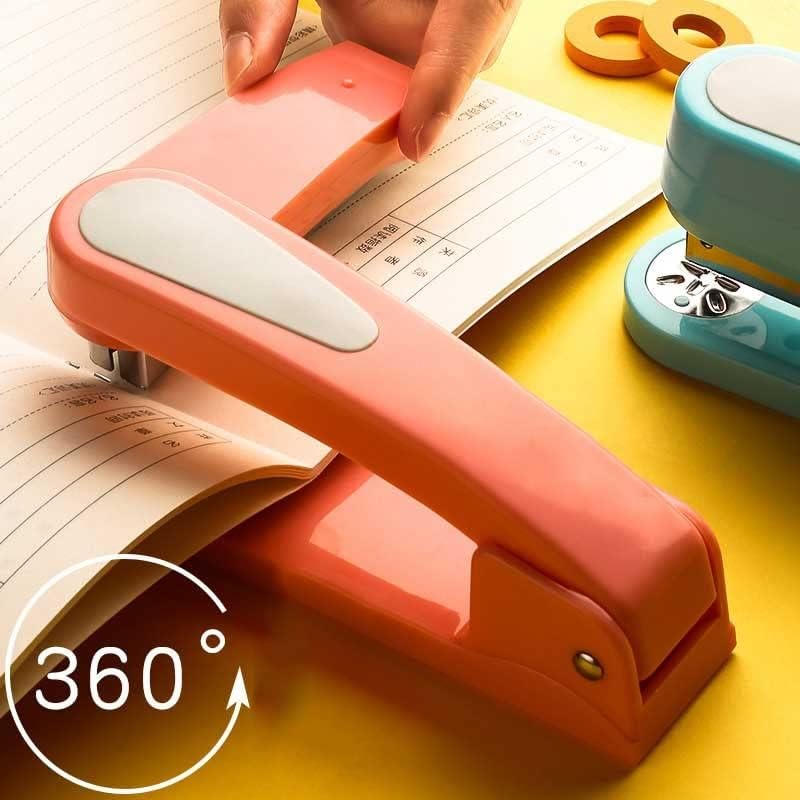 PDGJG 360 ROTAÇÃO STAPLER DE DIREITO PESADO Uso 24/6 Staples sem esforço Long Stapler School Paper Stapler Office BookBinding Supplies