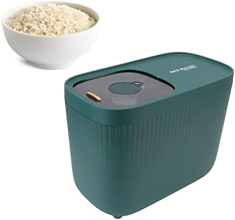 Caixa de armazenamento de grãos de arroz de arroz Zerodis, contêiner de armazenamento de arroz multifuncional com dispensador de alimentos de armazenamento de cobertura transparente grande capacidade para feijões de armazenamento