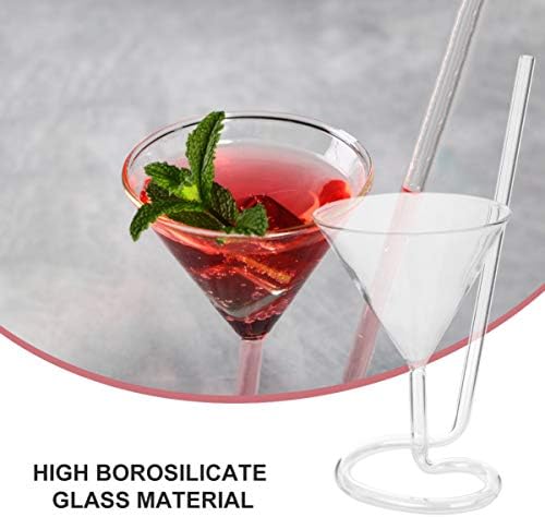 Anguricamente 2pcs coquetéis transparentes coquetéis em forma de cocktail de copo de coquetel com 2 copos de martini em espiral