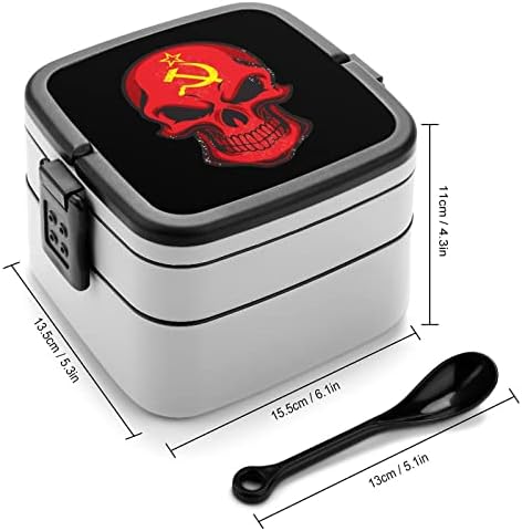 Skull Soviético da UNI Skull Double empilhável Bento Lunch Box Container para viagens de piqueniques de trabalho escolar