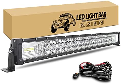 Rigidon 32 polegadas 405W Light Light Barra Tripla Row Offroad Driving Fog Light Bar, LED Light Light for Jeep Boat Utv Truck ATV