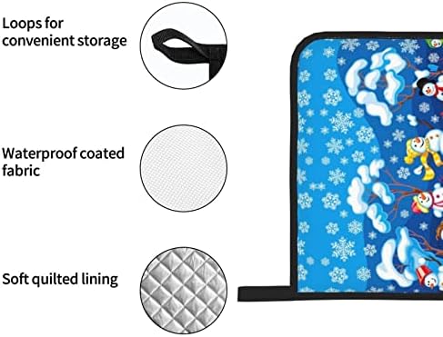 Mutas de forno de neve de inverno e suporte de maconha 4 peças conjunto de luvas de forno resistente ao calor, especialmente