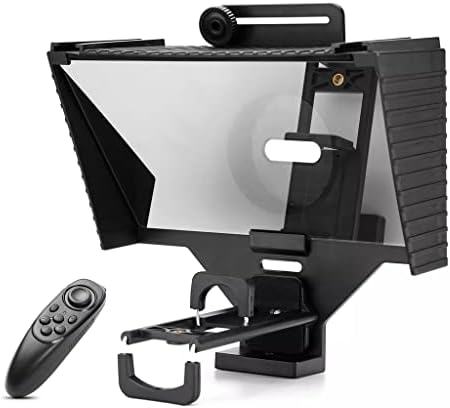 Uoeidob universal teleprompter proftpter com lente de controle remoto lente de lente de lente compatível com câmera de tablet para