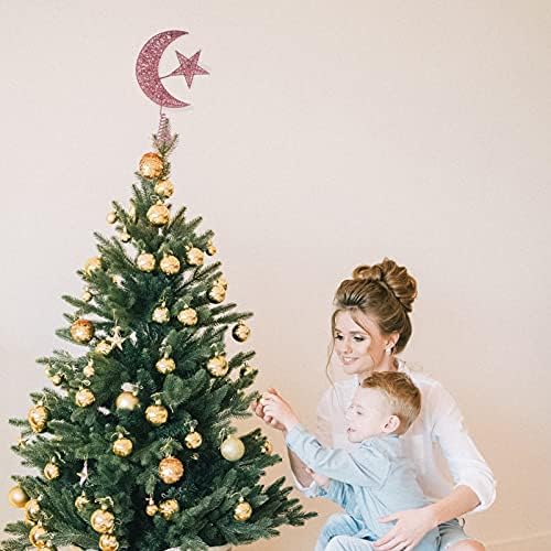 Decoração de casamento de abaodam 3d Árvore de Natal Topper Glitter Star Tree Topper Star iluminado Estrela de Natal Light