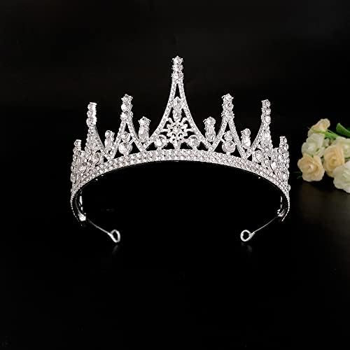 Hair Jewelry Crown Tiaras for Women Crystal Wedding Bridal Hair Acessórios de cor prata Moda Mulheres Princesa Queen Diadema