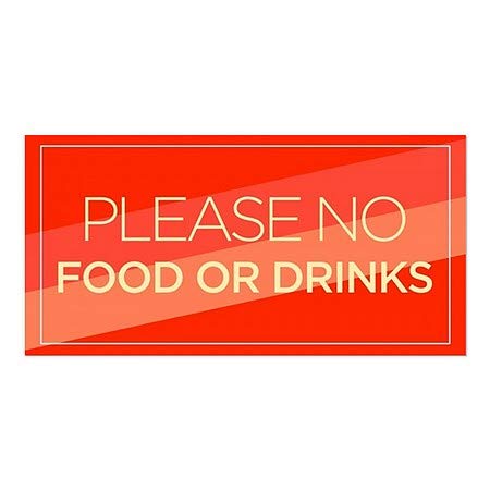 CGSignLab | Por favor, sem comida ou bebida -Modern diagonal Janela se apega | 24 x12