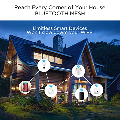 Plugue inteligente, malha Bluetooth inteligente, configuração simples, controle remoto de aplicativos Alexa e controle