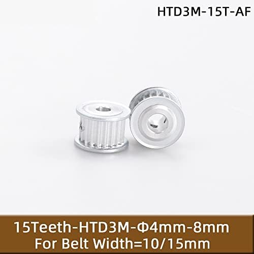 Roda da polia de tempo dmeizhen 15 dentes 15 dentes Htd 3m Polia de cronometragem 4 // 5/6/6,35 mm para largura 10mm 3m Cinturão síncrona