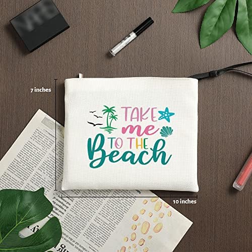 Presentes para amantes da praia Saco de sacola de bolsa de cosméticos para feminino Decoração de tema de praia Bolsa