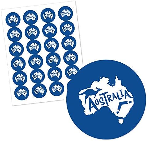 Big Dot of Happiness Australia Day - G'Day Mate Aussie Party Circle Sticker Rótulos - 24 contagem