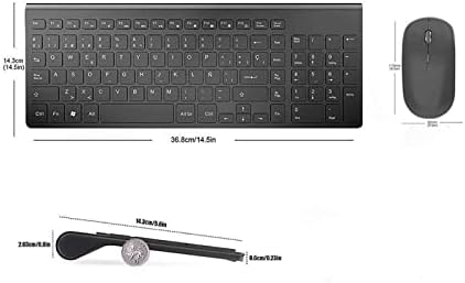 Combinação de teclado e mouse sem fio do teclado, 2.4g de carregamento ultrafino de tamanho completo, teclado sem fio e design compacto