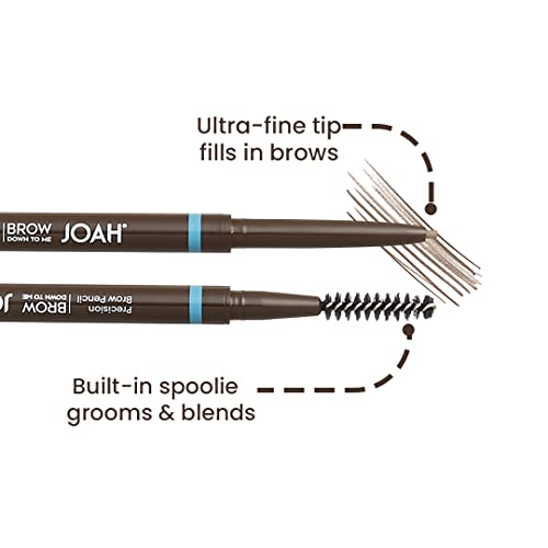 Lápis de sobrancelha de Joah - Brow para mim lápis de sobrancelha de precisão com escova de spoolie embutida para sobrancelhas