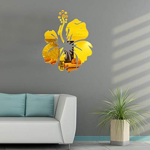 Decorações de parede de amosfun para sala de estar adesivo de parede acrílica florescendo espelho de flor como adesivos decalques de