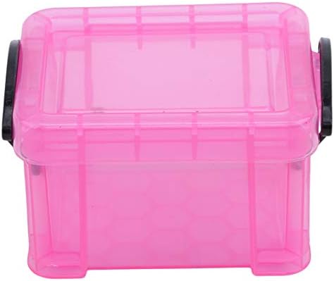 Idiytip Mini Lock Box Candy Color Storage Box Brincos Organizador de jóias Caixa de armazenamento de plástico Organizador doméstico, azul