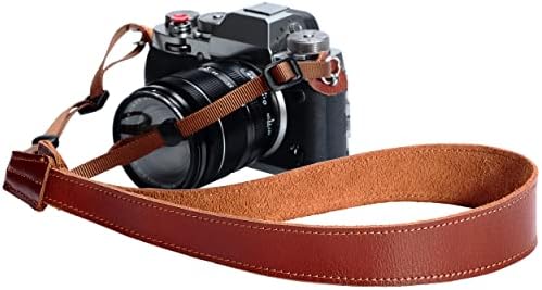 Padwa Brown Grã Full Genuine Leather Câmera Câmera - 1 de 1 largura de couro de couro, tiras de ombro e pescoço ajustáveis