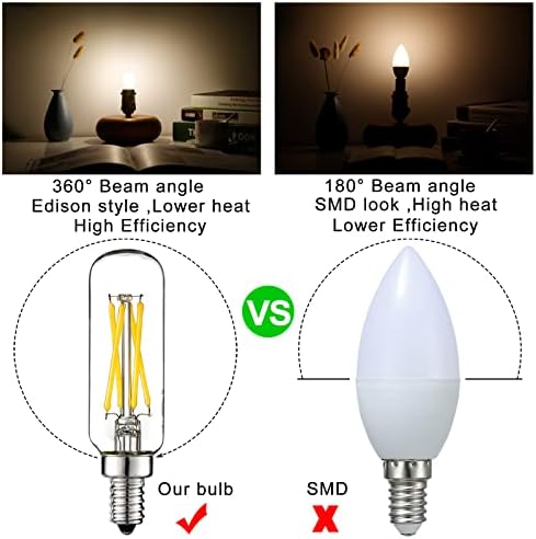 Pacote LiteHistory do E12 Candelabra Bulbo Neutro Branco 4000K e A15 Edison Bulbo Daylight 5000K E26 LED BULBO 6W = 60W AC120V 600LM