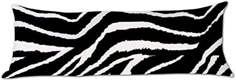 Tampa do travesseiro corporal Zebra Black and White Hug Pillows para dormir travesseiro comprido com zíper, 13 x 39