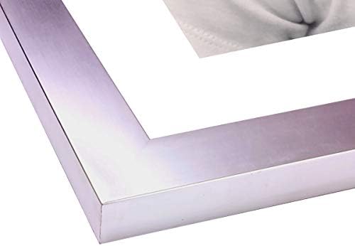 Casos e quadros perfeitos quadros de imagem personalizados de prata | Para até 28x36 | Frame de madeira com matting branco | Prata
