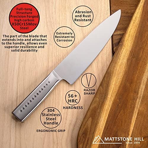Conjunto de faca de cozinha - Faca de chef e tesoura de cozinha, gadgets de cozinha profissional de Mattstone Hill, tesouras de cozinha, tesouras de aves