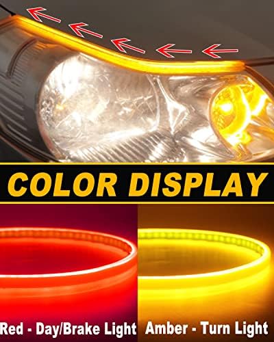 Qasimled 12 polegadas vermelhas+luzes de corrida amarela de corrida automática Guia de sinal sequencial sinalizador LED LED