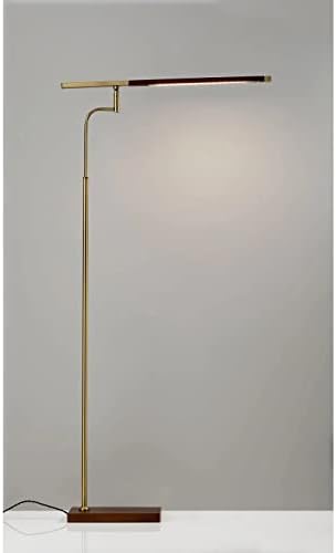 ADESSO HOME 3047-15 Lâmpada de piso LED de transição da Barrett Collection, 18,00 polegadas, Walnut acabado de madeira