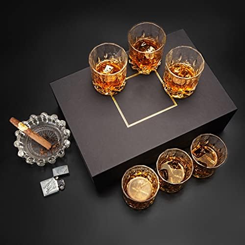 Miaohy Whisky Glasses Conjunto de 6,10 onças/300 ml de vidro de cristal à moda antiga para acessórios de cozinha de bourbon