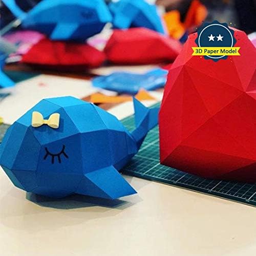 WLL-DP 3D Little Whale Art Arte Geométrica Decoração Home Artesanato Artesanato Handmado Puzzle Diy Papel Diy Sculpture Paper Model Paper Toy