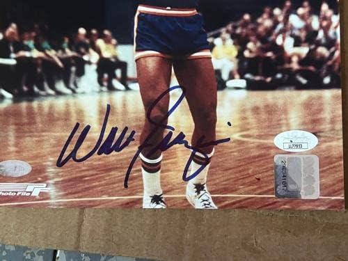 Walt Frazier assinou 8x10 Foto Autograph JSA New York Knicks Shooting - Fotos autografadas da NBA